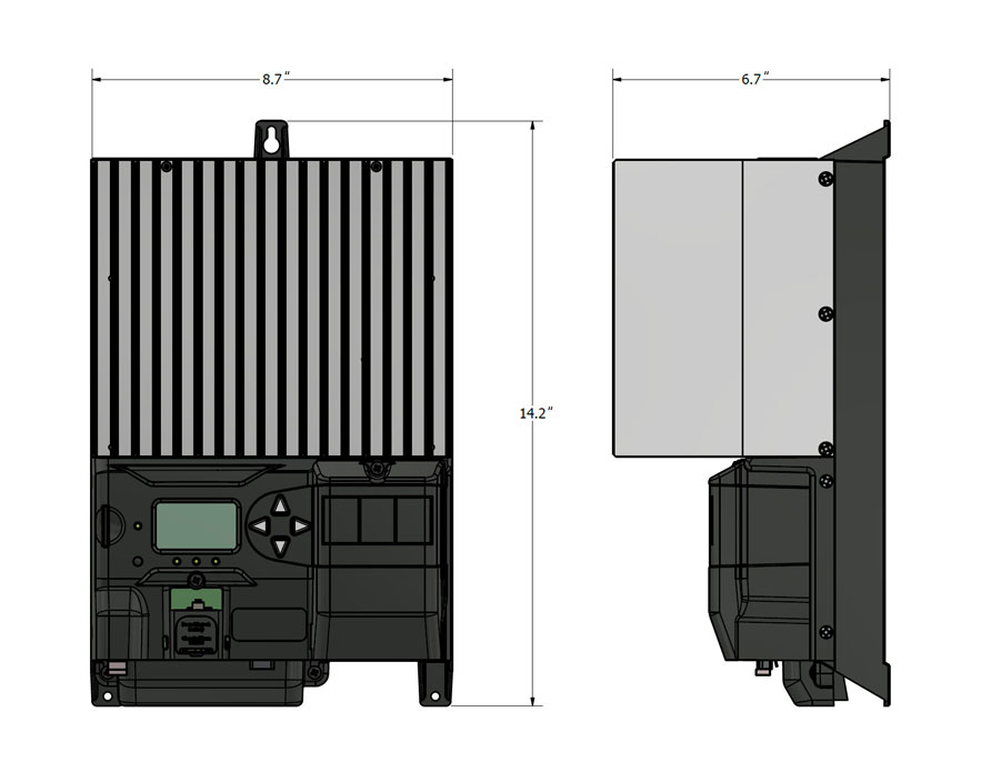 GenStar MPPT產品尺寸表